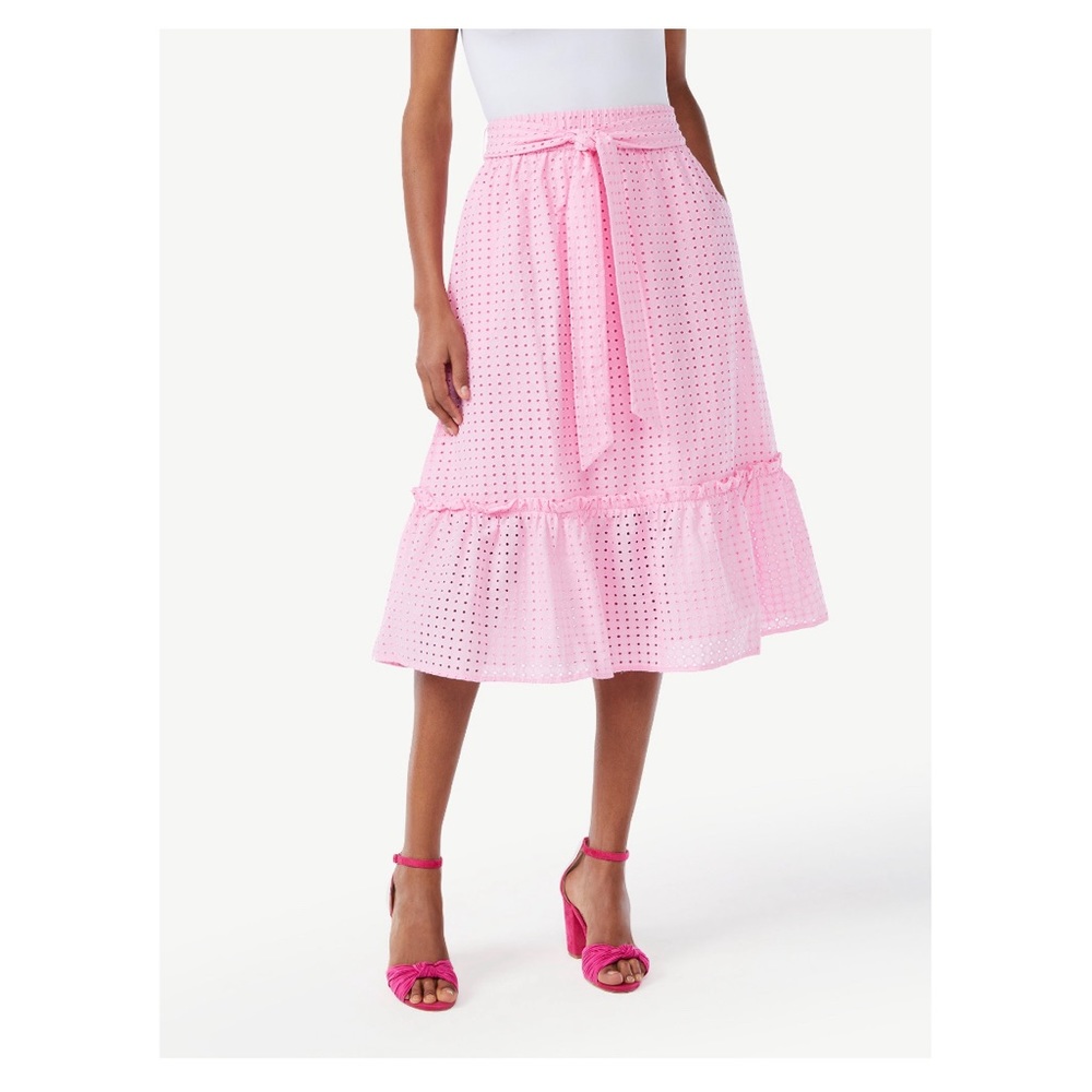 Scoop Women’s Bow Tie Tier Midi Skirt - Large